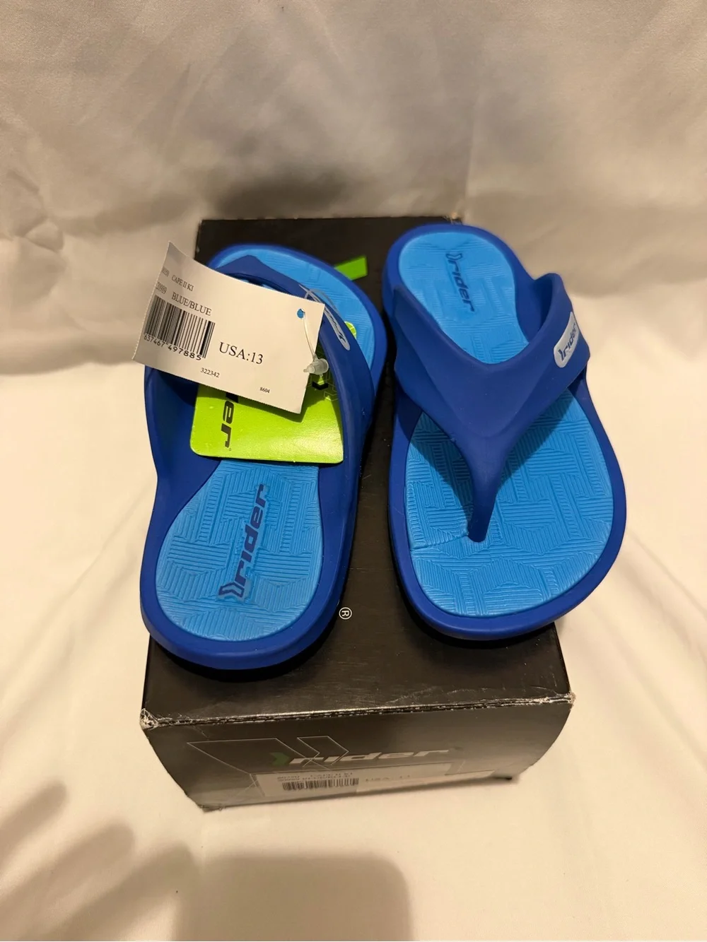Rider Cape II KI Kids Flip Flops Size 13 Youth Blue/Blue NWT